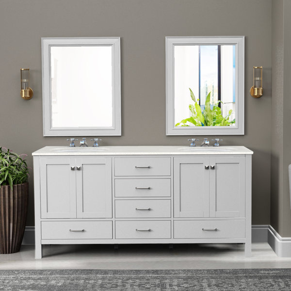 Red Barrel Studio® Nantucket 72" Solid Wood Bathroom Vanity with